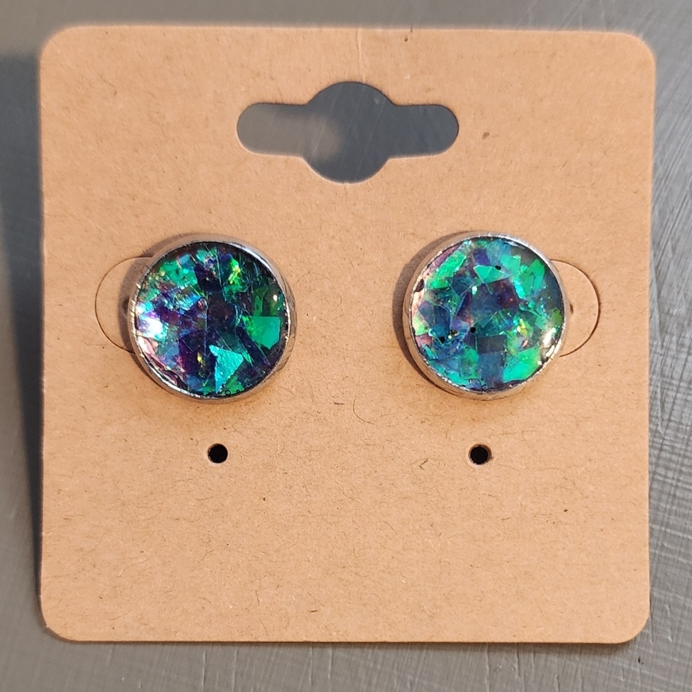 Free w/ Purchase Teal Stud Earrings